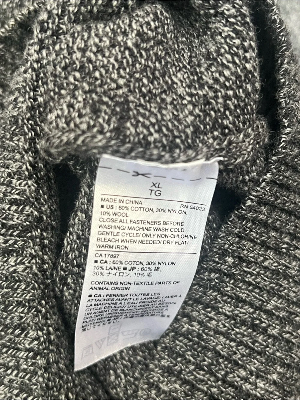 Banana Republic Men's Shawl Collar Turtleneck Sweater, XL